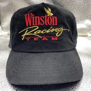 Winston Racing Team Hat Mens OSFA Black Snapback Vintage Nascar Tobacco‎